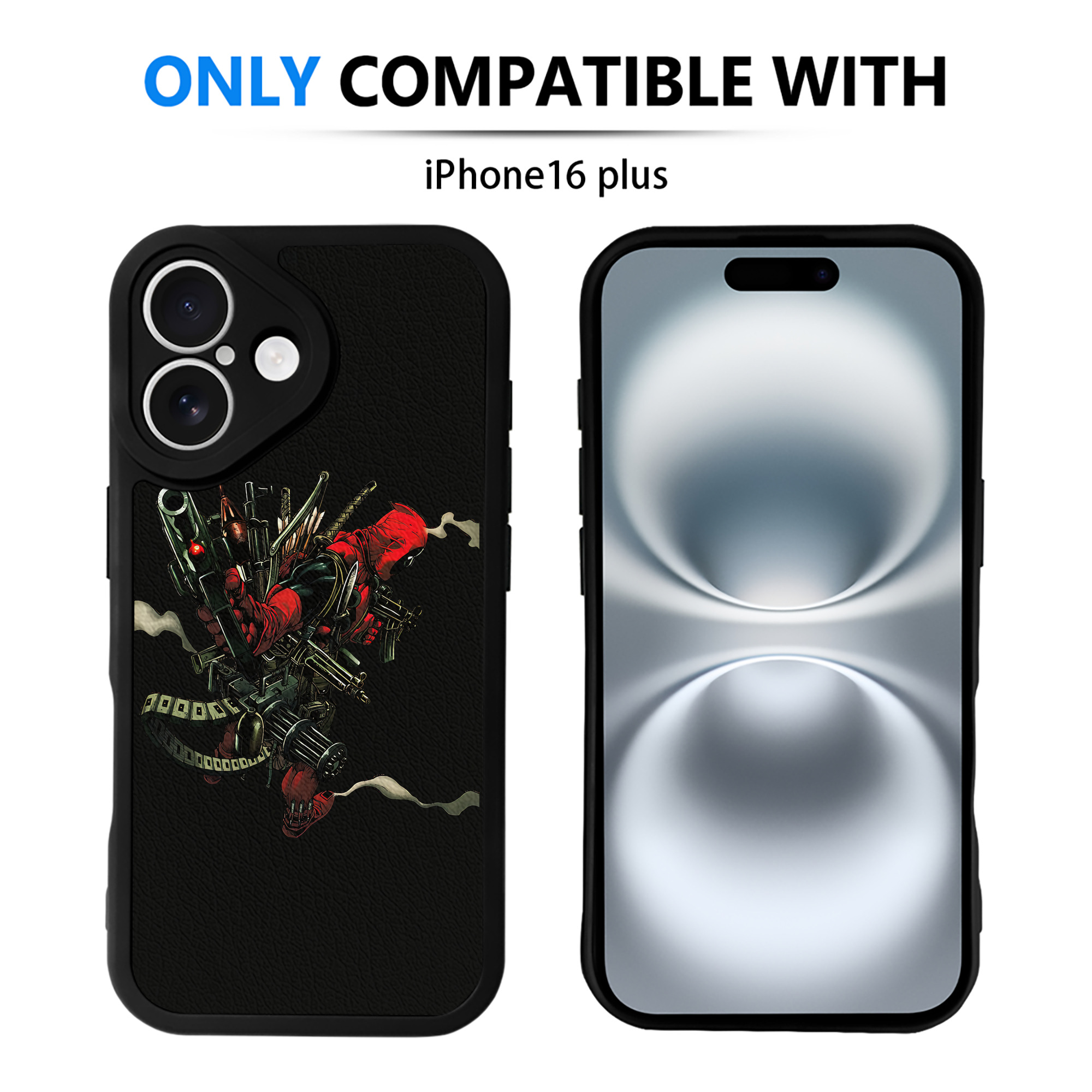 （画像用） Deadpool デッドプール 【iPhone 16シリーズ対応】シリコンスマホケース（レザー調） 材質：シリコン